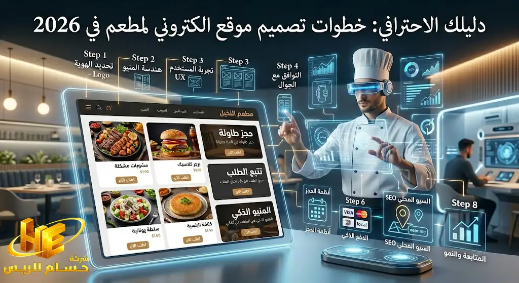 دليلك الاحترافي: خطوات تصميم موقع الكتروني لمطعم في 2026