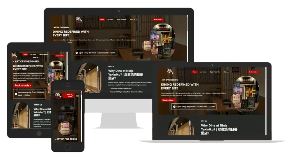 A Japanese restaurant website designed by Hossam Al-Rayes Web Design Company